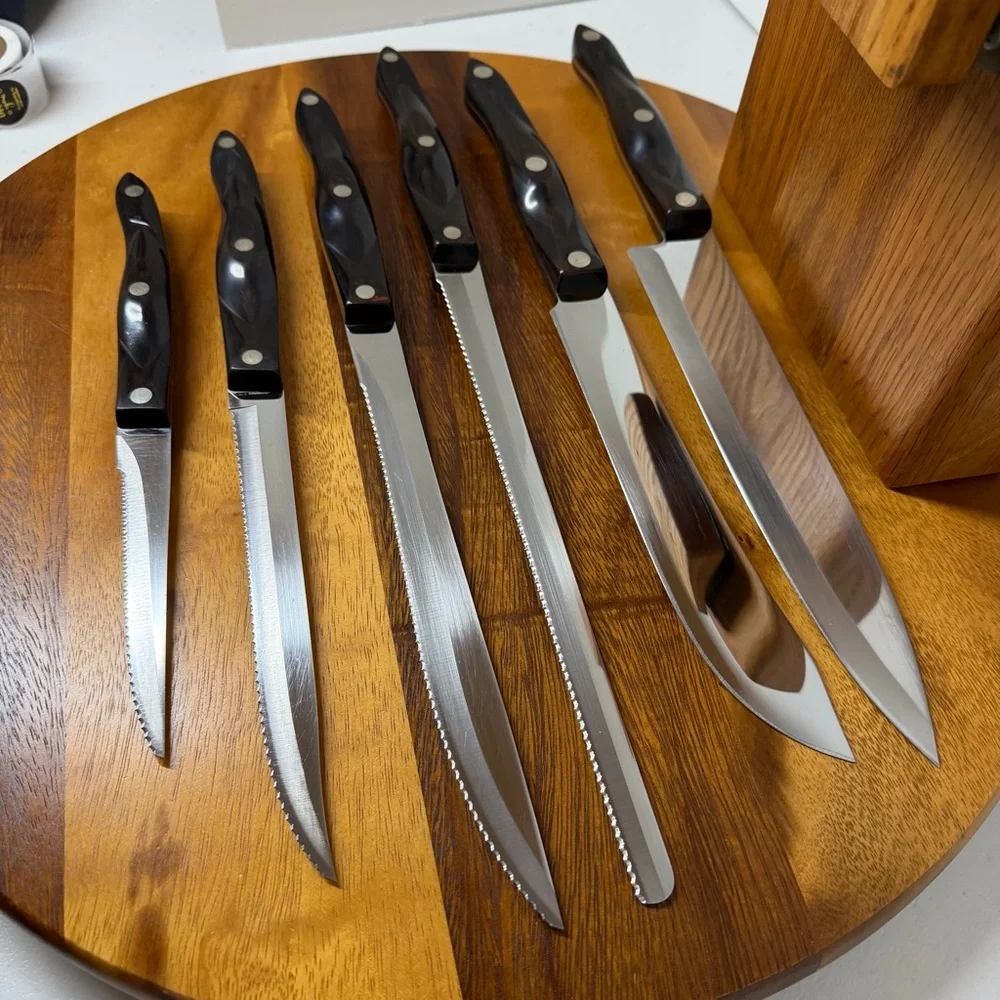 Cutco Knife set from 1989-90, 1721 1722 1723 1724 1725 & 1729 plus Island Block - Picture 10 of 17